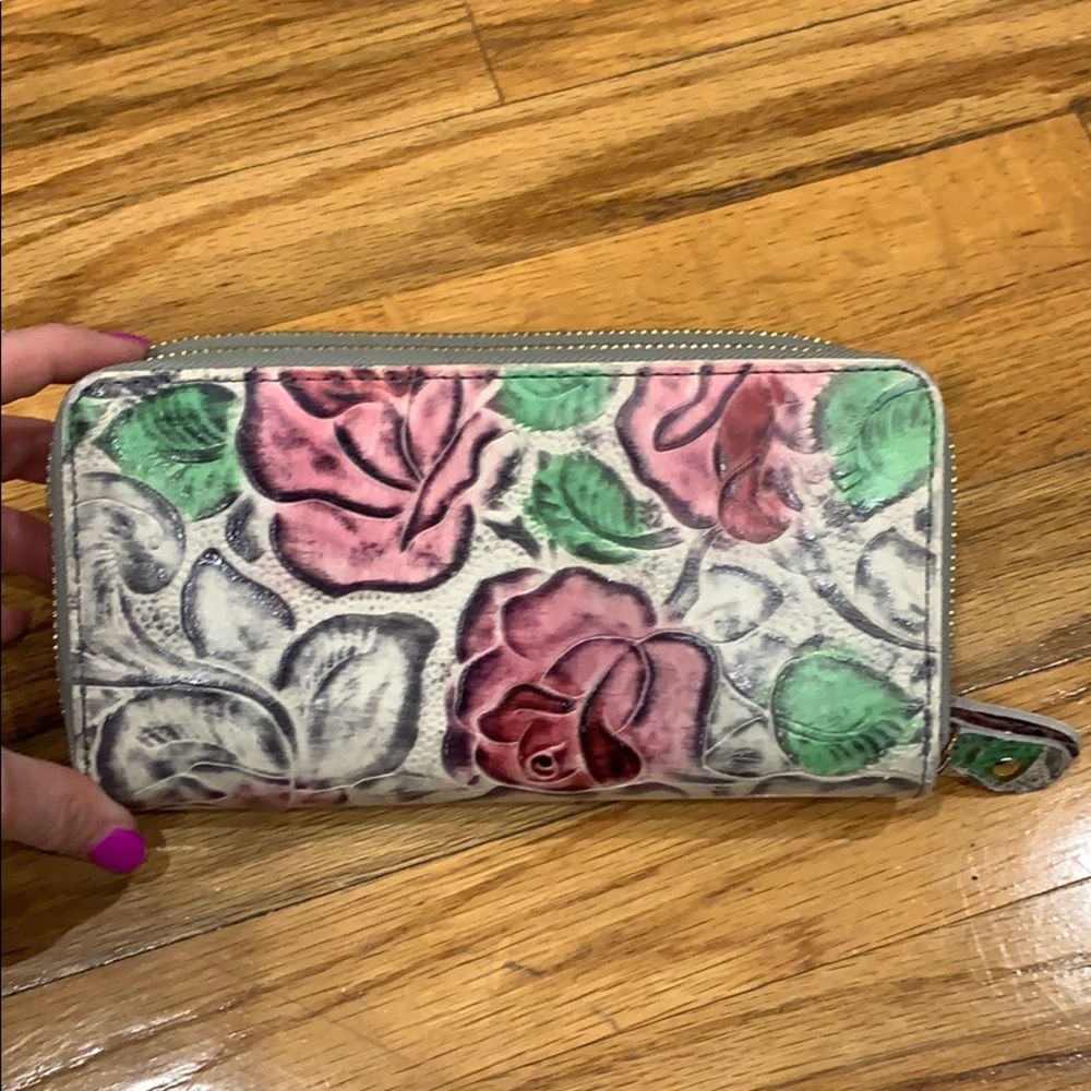 Floral print 2 compartment large wallet